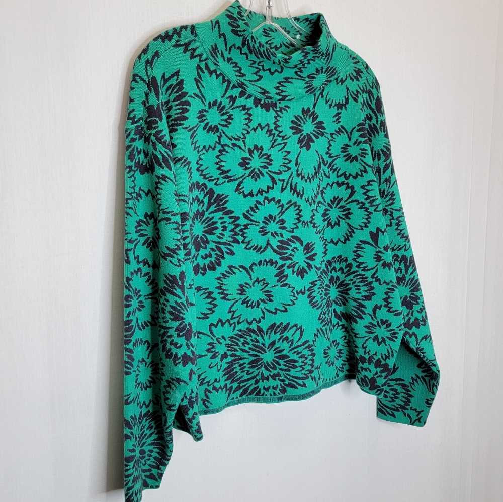 Maeve Green and Black Floral Sweater - Picture 2 of 9